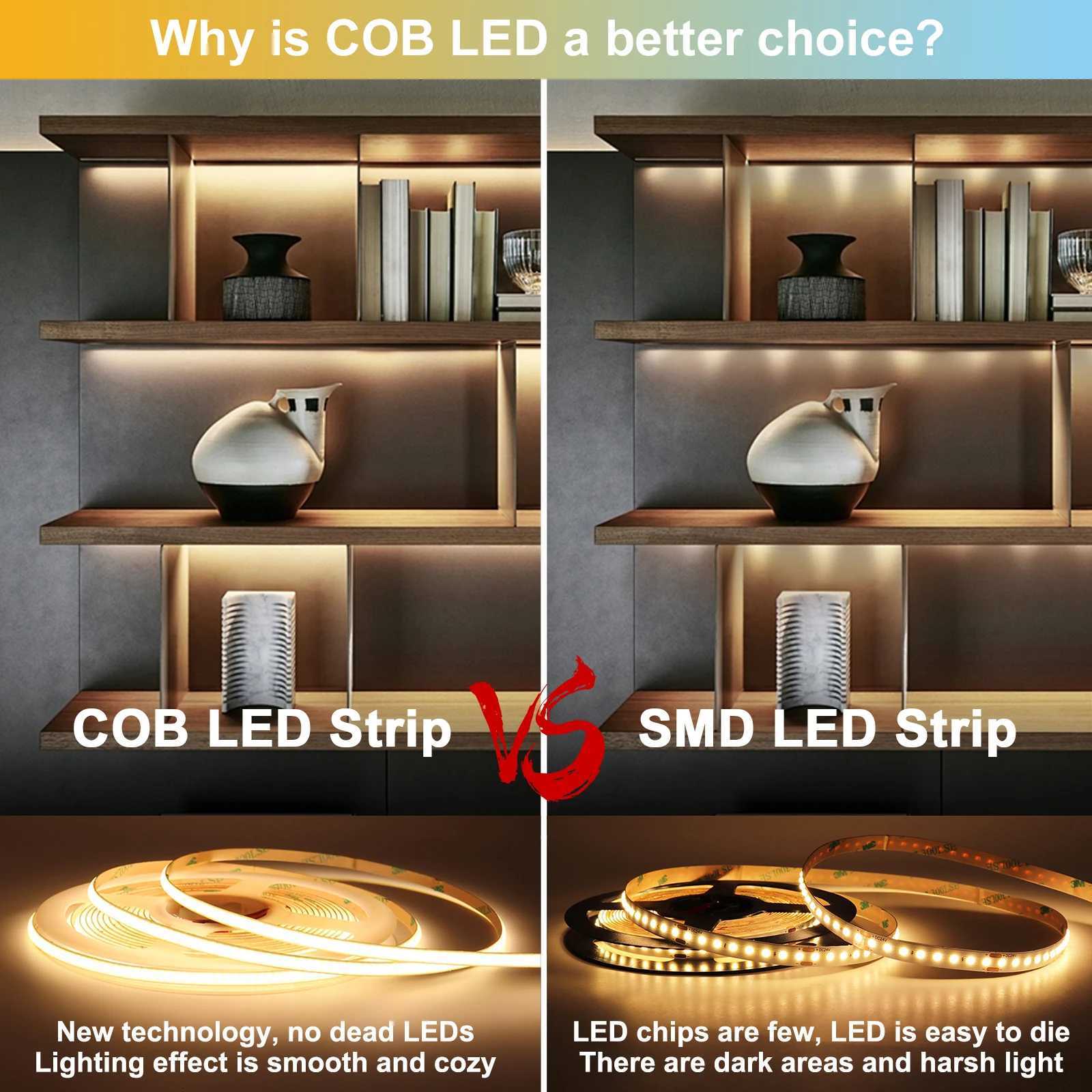 DC5V USB LED Strip 3mm 5mm COB LED Strip Light Flexible Ribbon LED Tape TV Backlight 3000K 4000K 6000K LED Strip Home Decoration M251129