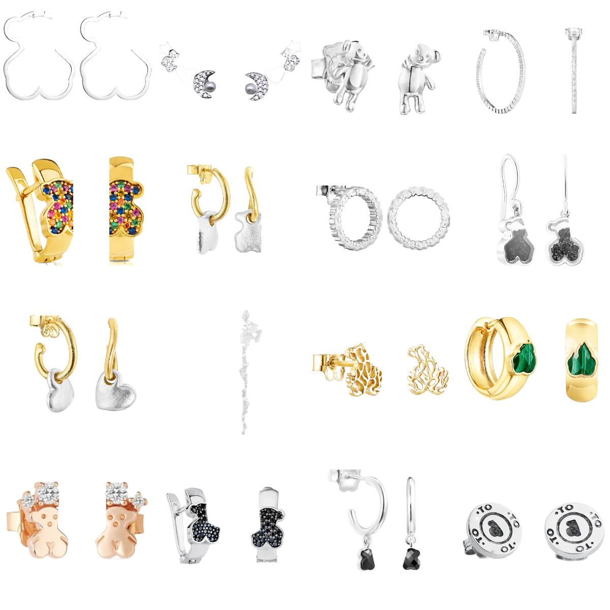 Trendy 2025 TOUS S925 Stud Earrings Modern Silver Jewelry with Discount