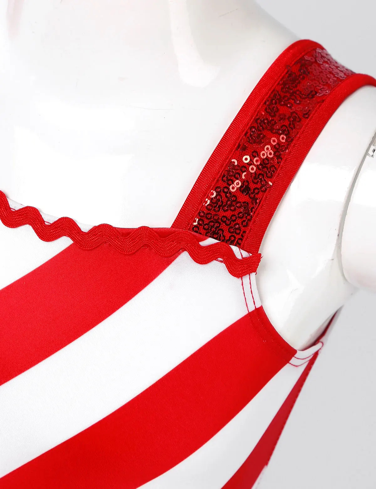 Kids Girls Candy Cane Mrs Santa Claus Costume Shiny Sequins Christmas Dance Figure Ice Skating Tutu Dress Leotard Dancewear 251128
