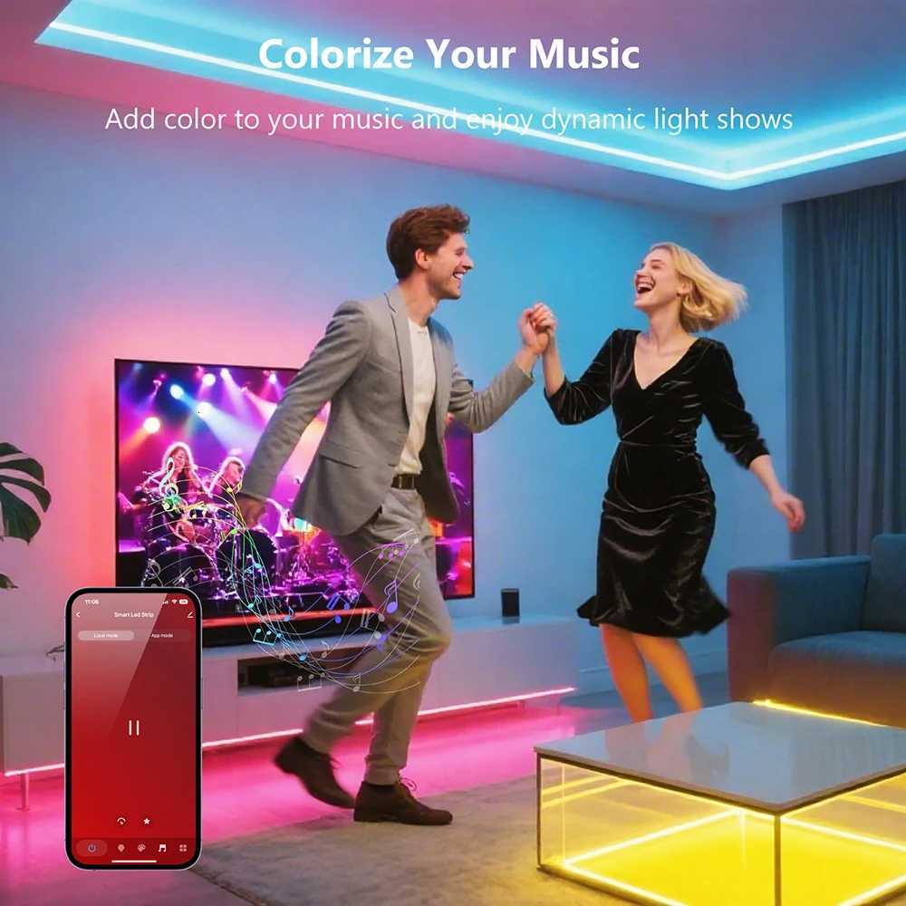 12V Bluetooth RGB LED Strip Light Tuya WIFI Dimmable Remote Control 576Leds/m Flexible Tape EU US UK AU Plug Home Decor 05m 5m M251129