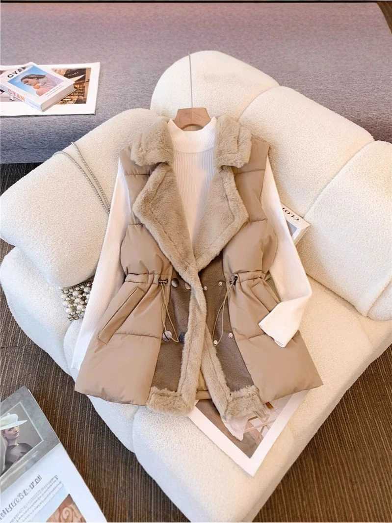 2025 New Large Size Double-Breasted Fur Collar Vest Coat WomenS Winter Fur Cotton Vest Female Vest Jacket Women Waistcoat CoatT251129