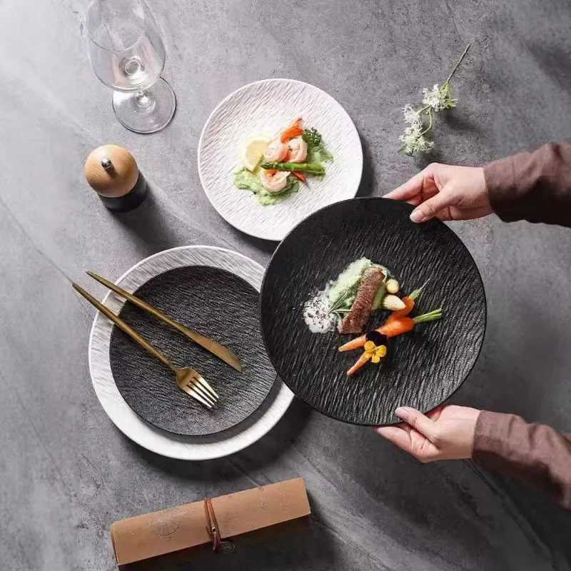 Luxury 8/10/12 Inch Luxury Western Dining Dish Fancy Shallow Plate Steak Salad Dessert Plate He Tableware Outdoor Camping Large Dish Y251129