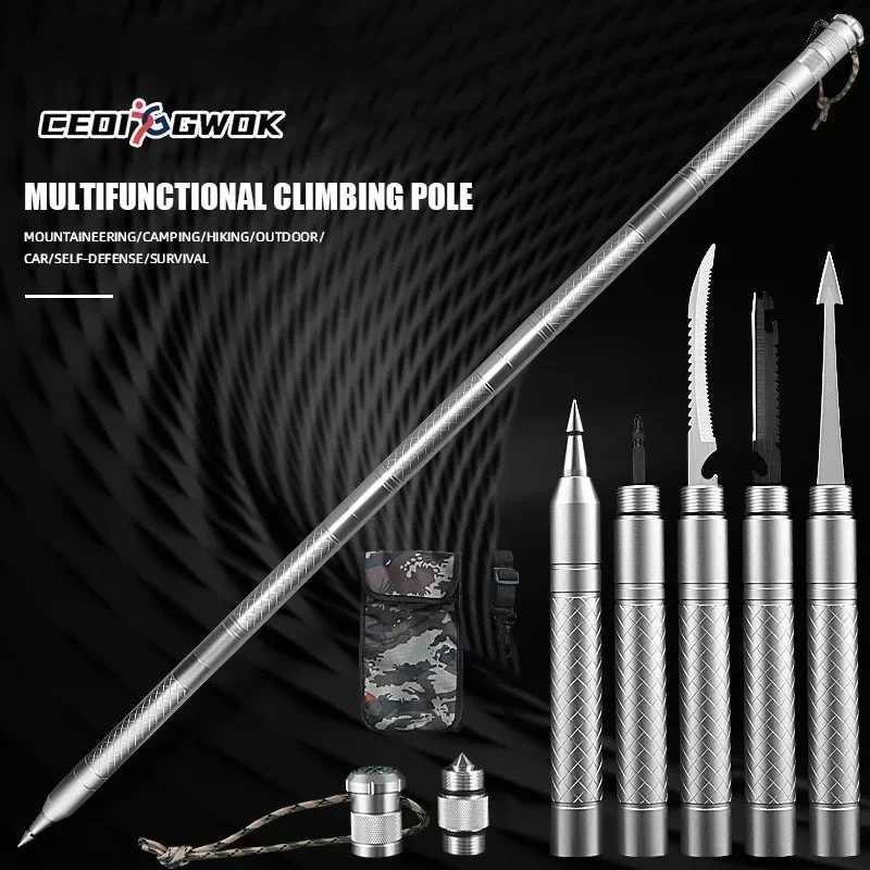 CEOI GWOK Premium Trekking Poles Set Adjustable Height Walking Cane Essential Gear Multi-functional Walking Stick Hiking Stick X251128