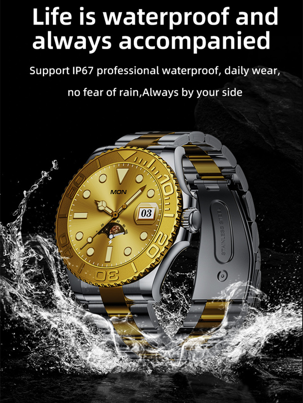 Smart Watch Men Aiweile AW46 Yacht Range Clock with Bluetooth Call Hebrew Sport Modes Fiess for Android IOS HD AMOLED Screen free shipping