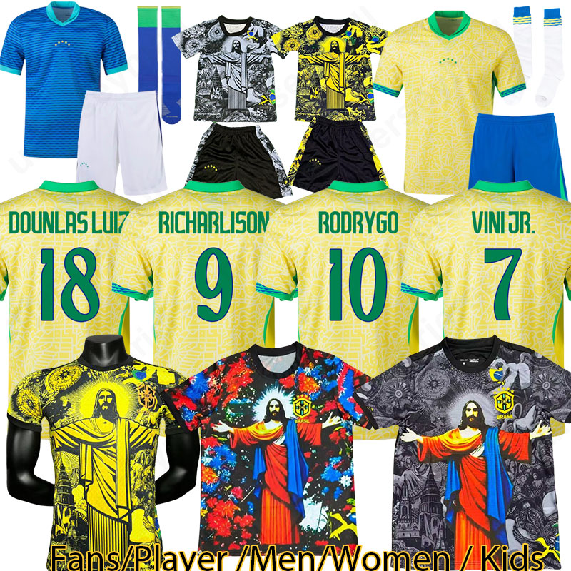 4XL 2024 Copa BRAZILS soccer jerseys Camiseta de futbol brazils world cup 2025 football shirt women brasil Jesus special men kids kit RICHARLISON RODRYGO jersey