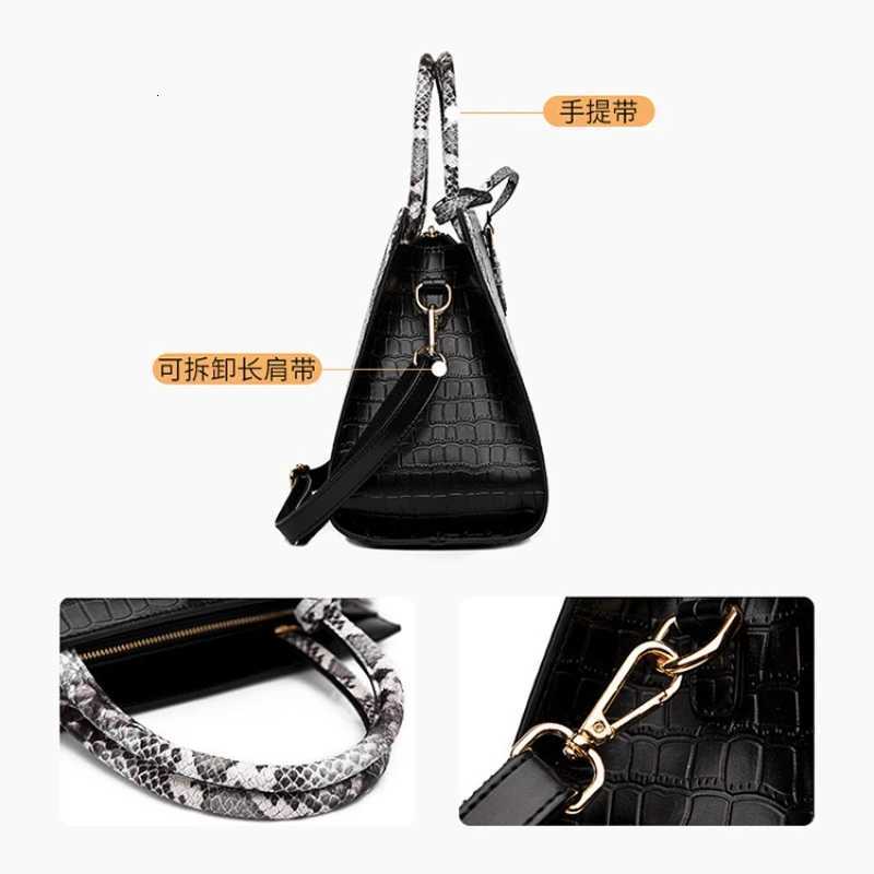 Fashion Tote Bags for Women Snakeskin Pattern Shoulder Bag Texture Large Capacity Oblique Span/handbag Purses and Handbags K251128