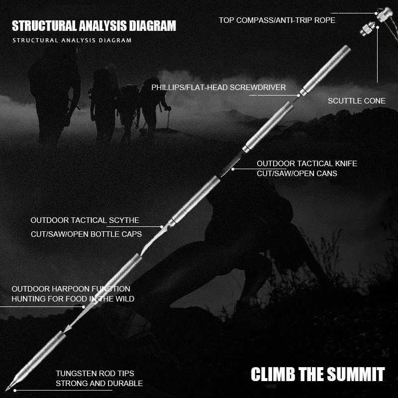 CEOI GWOK Premium Trekking Poles Set Adjustable Height Walking Cane Essential Gear Multi-functional Walking Stick Hiking Stick X251128