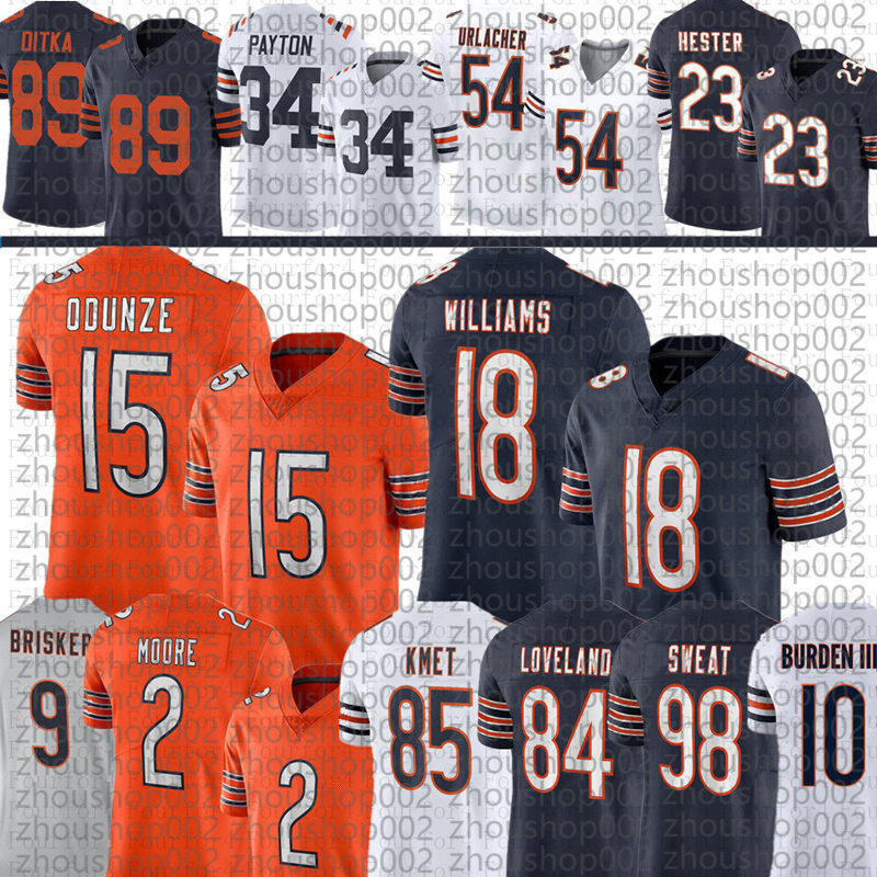 Caleb Williams Luther Burden III Colston Loveland Football Jersey Rome Odunze DJ Moore Cole Kmet DAndre Swift Walter Payton Tory Taylor Urlacher Butku