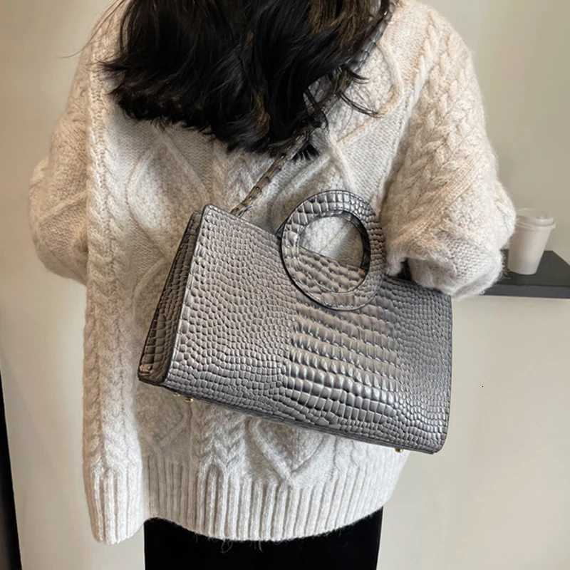 Summer Casual Vintage Top-Handle Bags for Women Fashion Alligator Large Capacity Female Shoulder Bags Crossbody Bags K251128