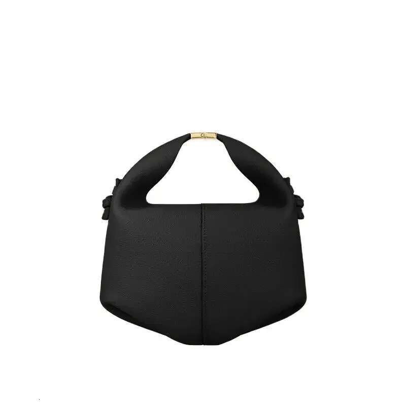 Bento Women's Bag, French Niche Cowhide Single Shoulder Crossbody Commuting Hand-Held Dumpling Bag