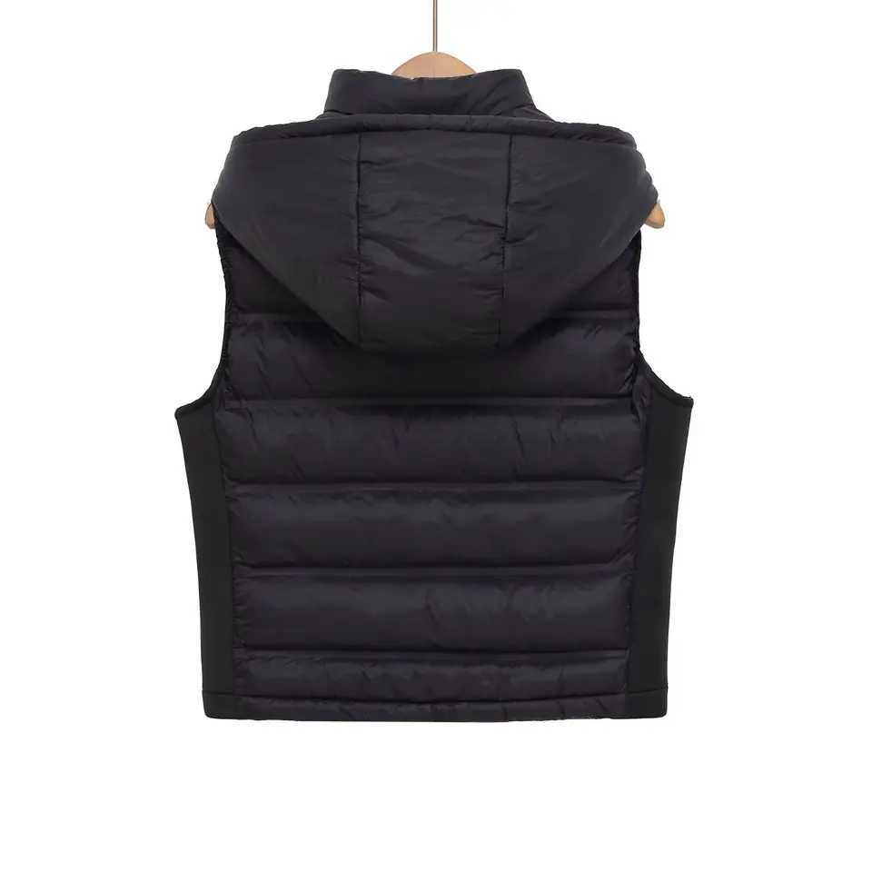 ETJ 2025 winter new womens fashion leisure sports wind pressure quilted light sleeved cotton vest warm hooded vestT251129