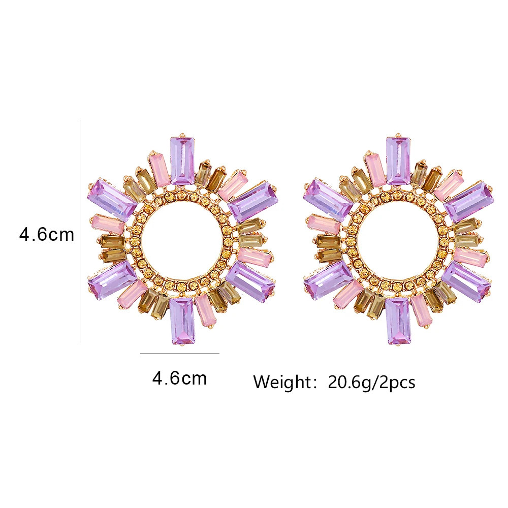 Trend Rhinestone Floral Drop Earrings for Women Dinner Wedding Accessories Fashion Statement Jewelry 251128