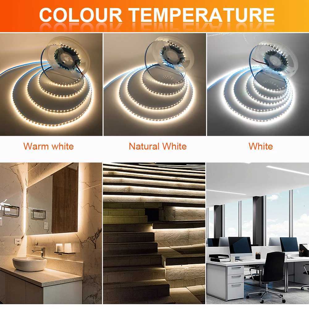 5V USB LED Strip SMD 2835 120LEDs/m Natural Warm White LED Lights Strip 3MM 5MM 8MM PCB Width Flexible Tape for Room Decor M251129