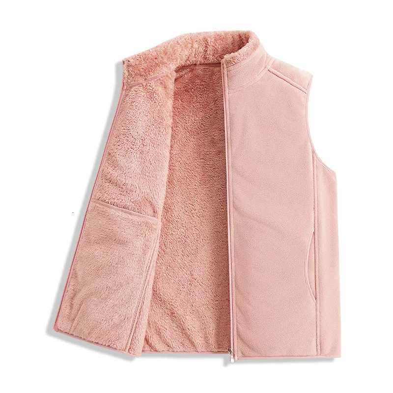 New women Autumn Winter Fashion Versatile Casual Stand Up Collar Polar Fleece Vest Thickened Warm Outdoor Sports Sleeveless CoatT251129