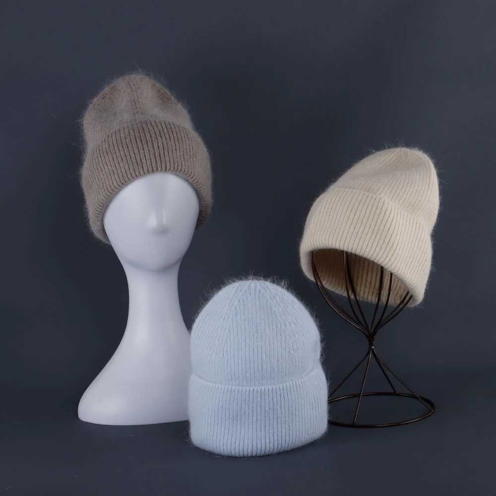 new Hot Selling Winter Hat Real Rabbit Fur Winter Hats For Women Fashion Warm Beanie Hats Women Solid Adult Cover Head CapXJ251129
