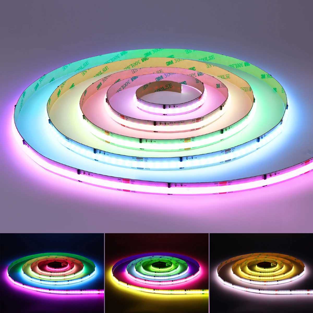 WS2811 RGBIC RGB LED Strip Light 1m 2m 3m 5m 576LEDs/M Flexible TV BackLight COB Led Tape Diode Flexible Ribbon Room Decor 12V M251129