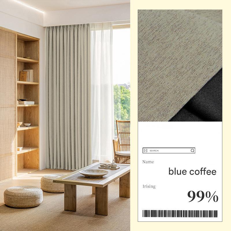 B429 Middle Ages style full blackout cotton and linen texture chenille curtains custom bedroom living room French Shaoxing curtain fabric wholesale