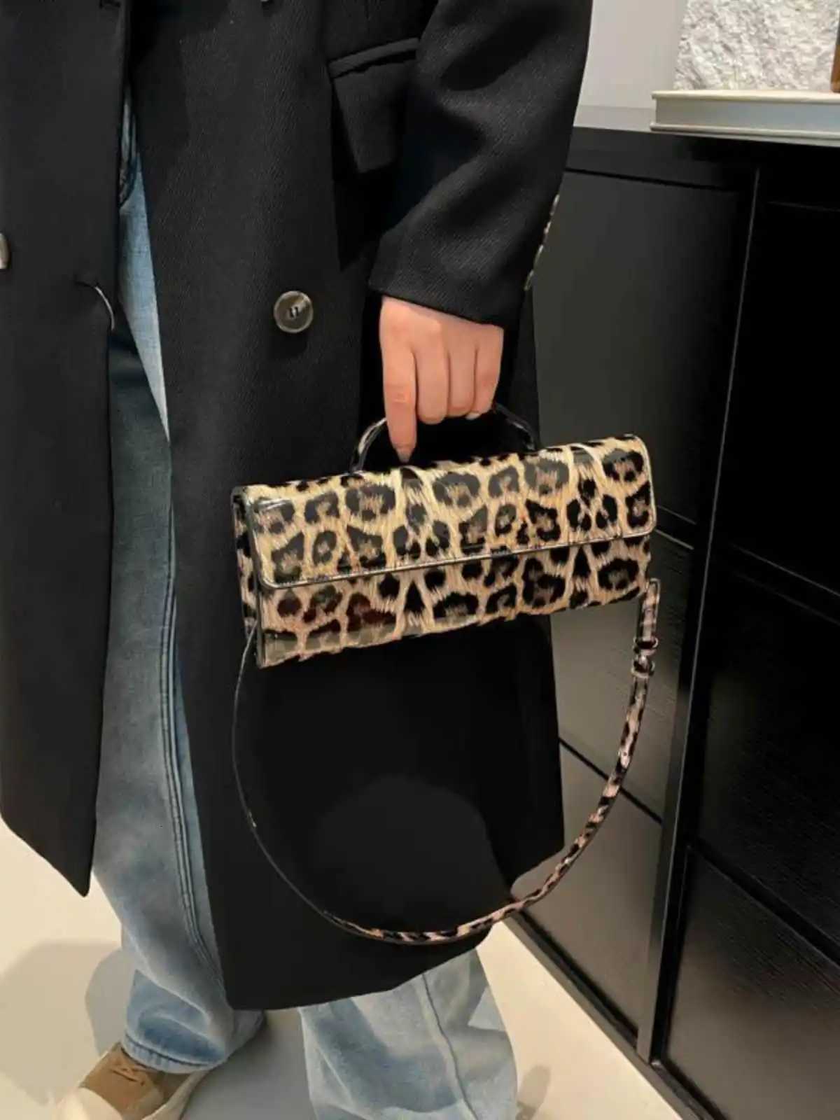Hot Girls Style Leopard Handbags For Women New Fashion Niche Design Versatile One Shoulder Bags High-grade Texture Underarm Bag K251128