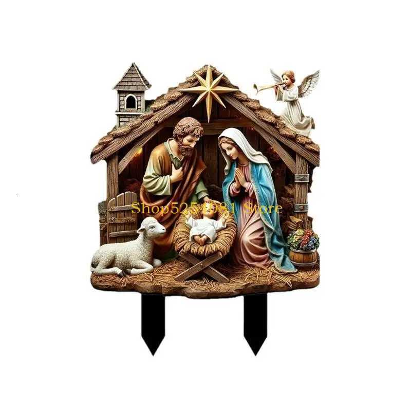 AXYC Rustics Styles Holy Family Nativity Statues and Marys Jesuses He Figurines Christmas Decorations Wen Men H251129