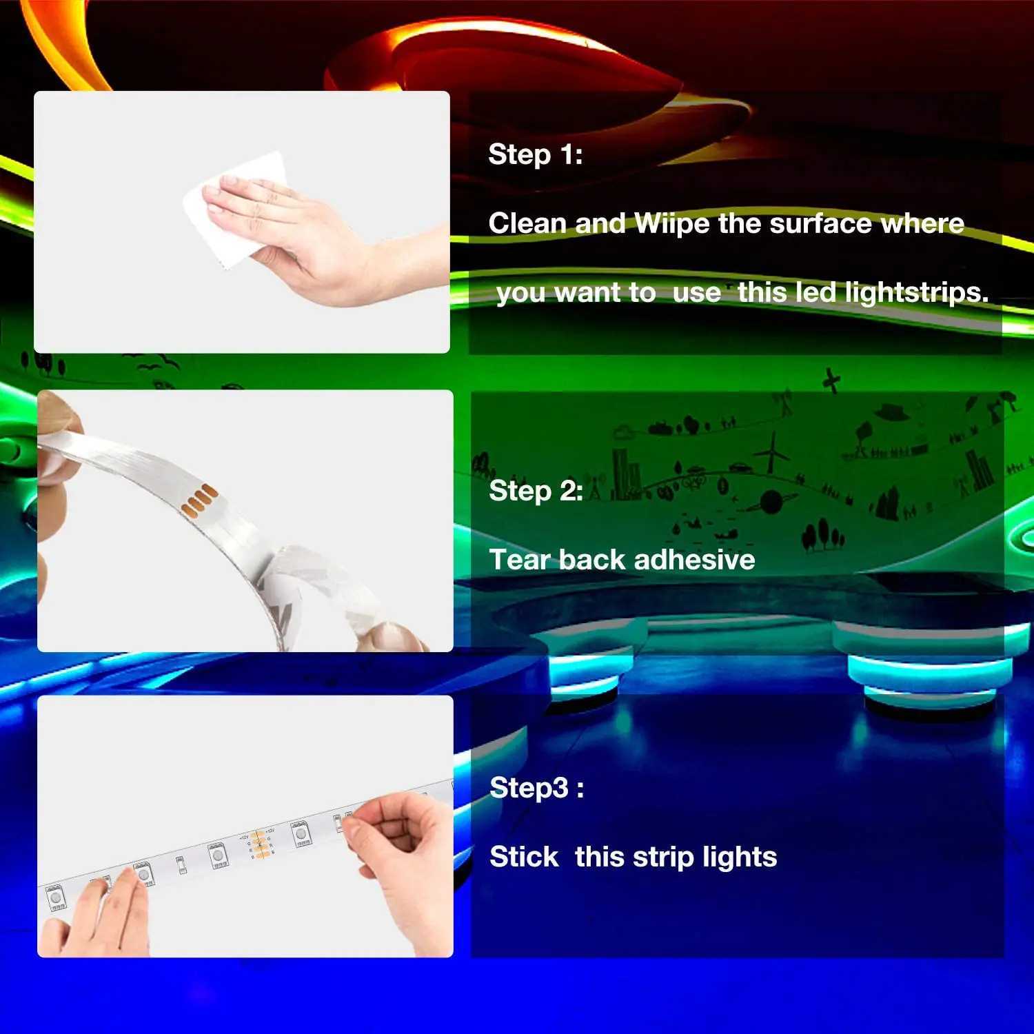 LED Strips Infrared Control Neon Ice Lights TV Backlight Room Decor SMD5050 USB Bedroom Decoration 1m 2m 3m 4m 5m Luces LED M251129