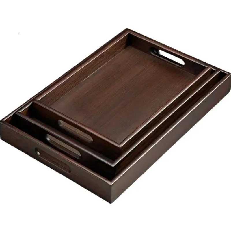 Bamboo Tray with Handle4 Sizes Japanese Style Dry Brewed Tea Tray Thickened Barbecue Bamboo Tray Home Restaurant Tea Set Tray Y251129