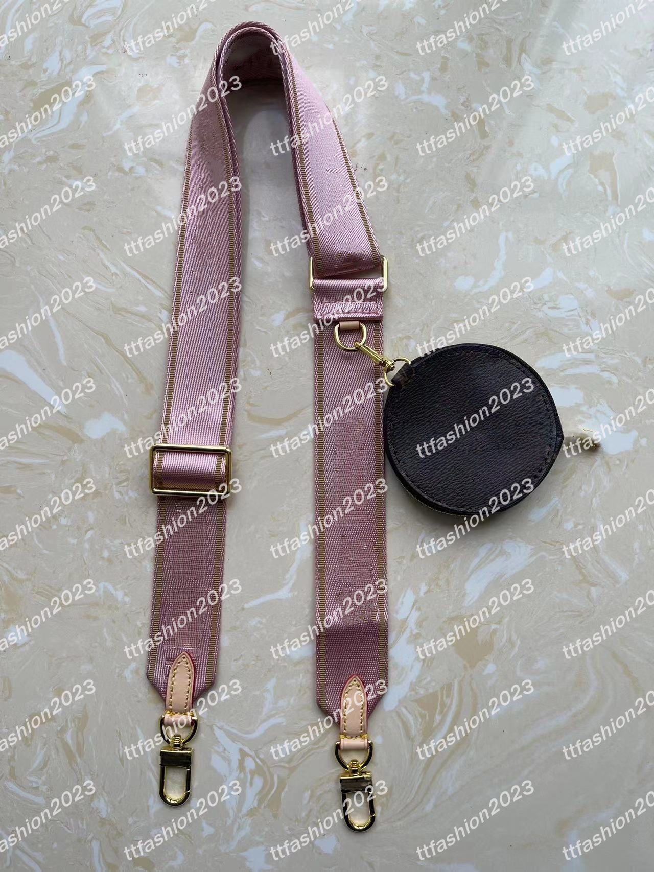 Black Straps+Round Pouch Coins Brand Designer Bag Strap Women Coin Purse 70-120 cm Crossbody Bags Belt Straps in 9 colors Fashion Shoulder Purse Bag Parts Accessories