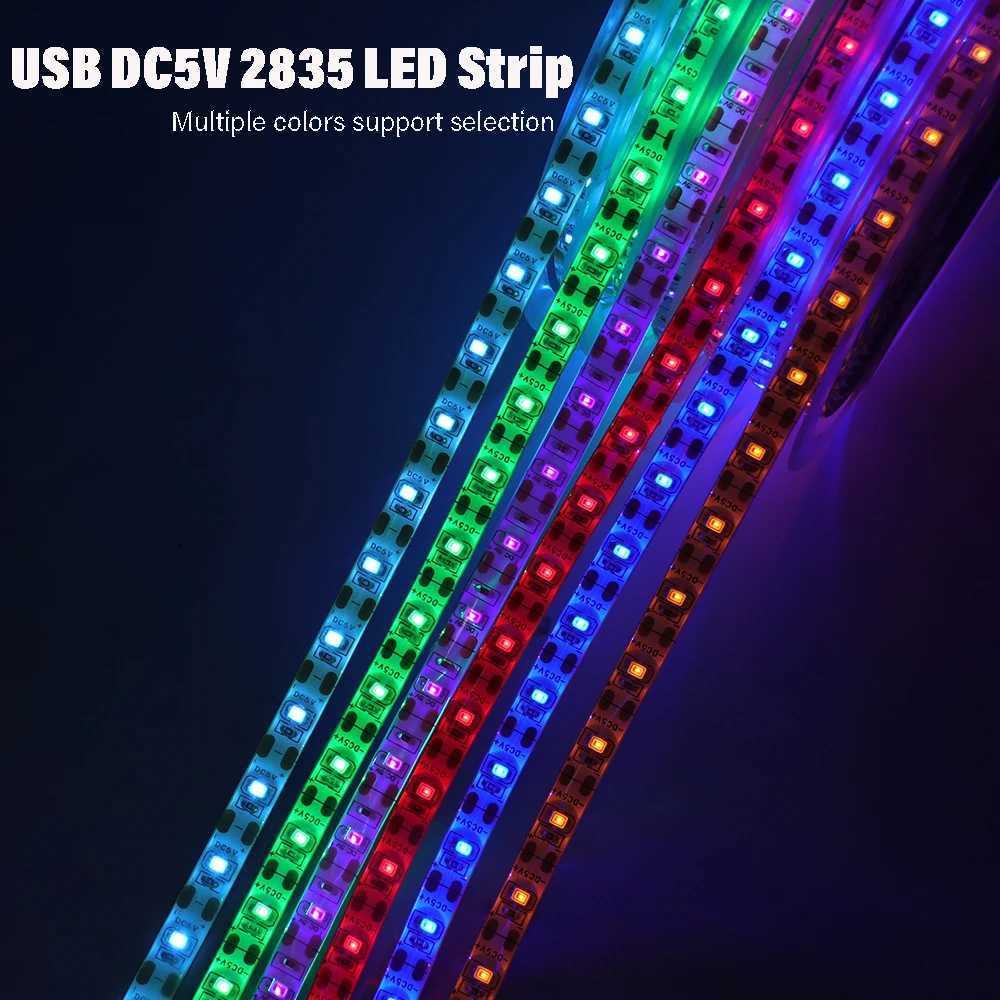 USB DC5V 2835 LED Strip Light Tape With Hand Sweep/Dimmer/ON OFF Switch Flexible Ribbon for Kitchen Room Cabinet TV Backlight M251129