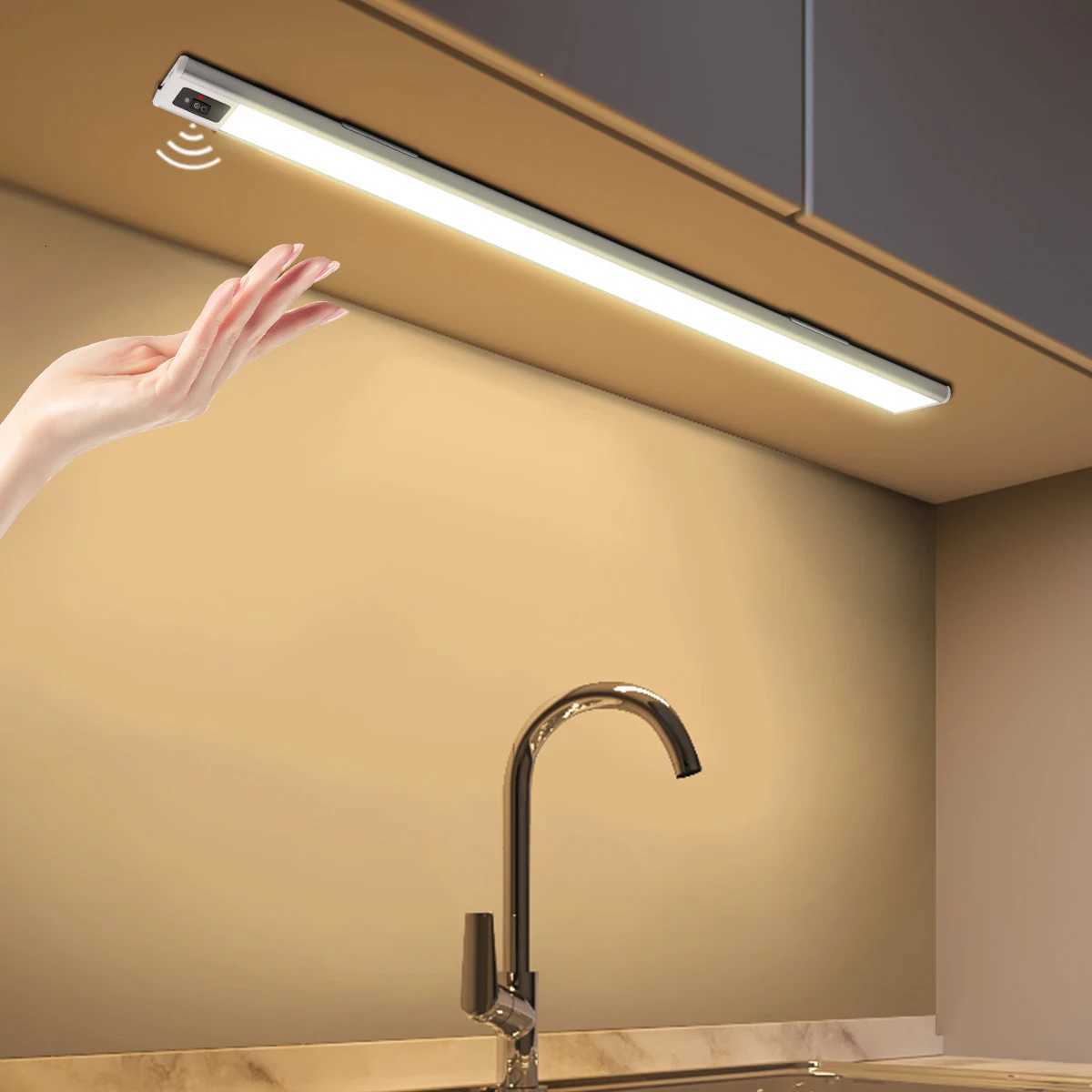 Wireless Rechargeable LED Hand Sweep Sensor Under Cabinet Light 20cm 40cm for Closet Kitchen Wardrobe Stairs Night Lamp Decor M251129