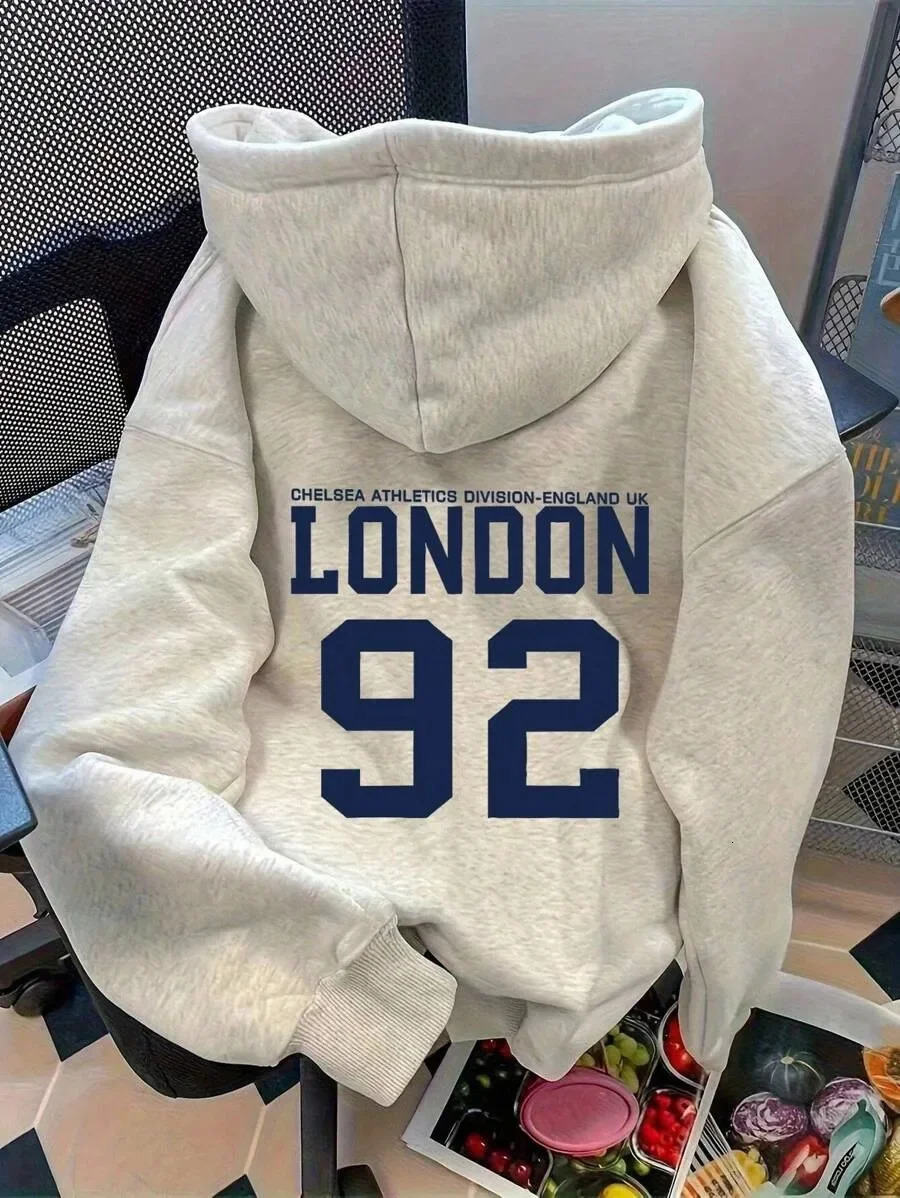 Cotton Hoodie with Chelsea Athletics Division London 92 Print for Sporty Urban Style Featuring London 92 and Chelsea Athletics 251128