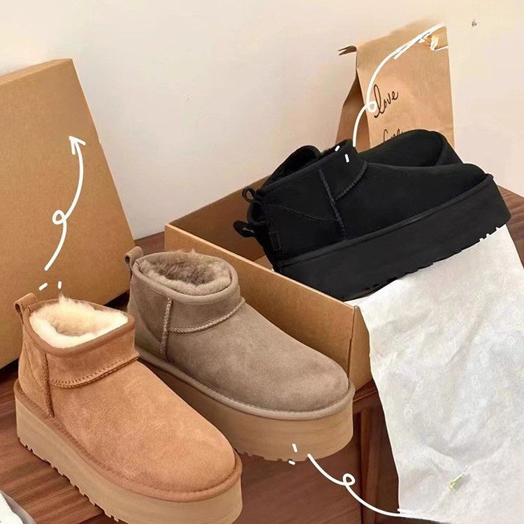 Free Shipping Designer Casual Shoes Winter new high top thick soled big toe snow boots with plush warm shoes Practical Long Elegant