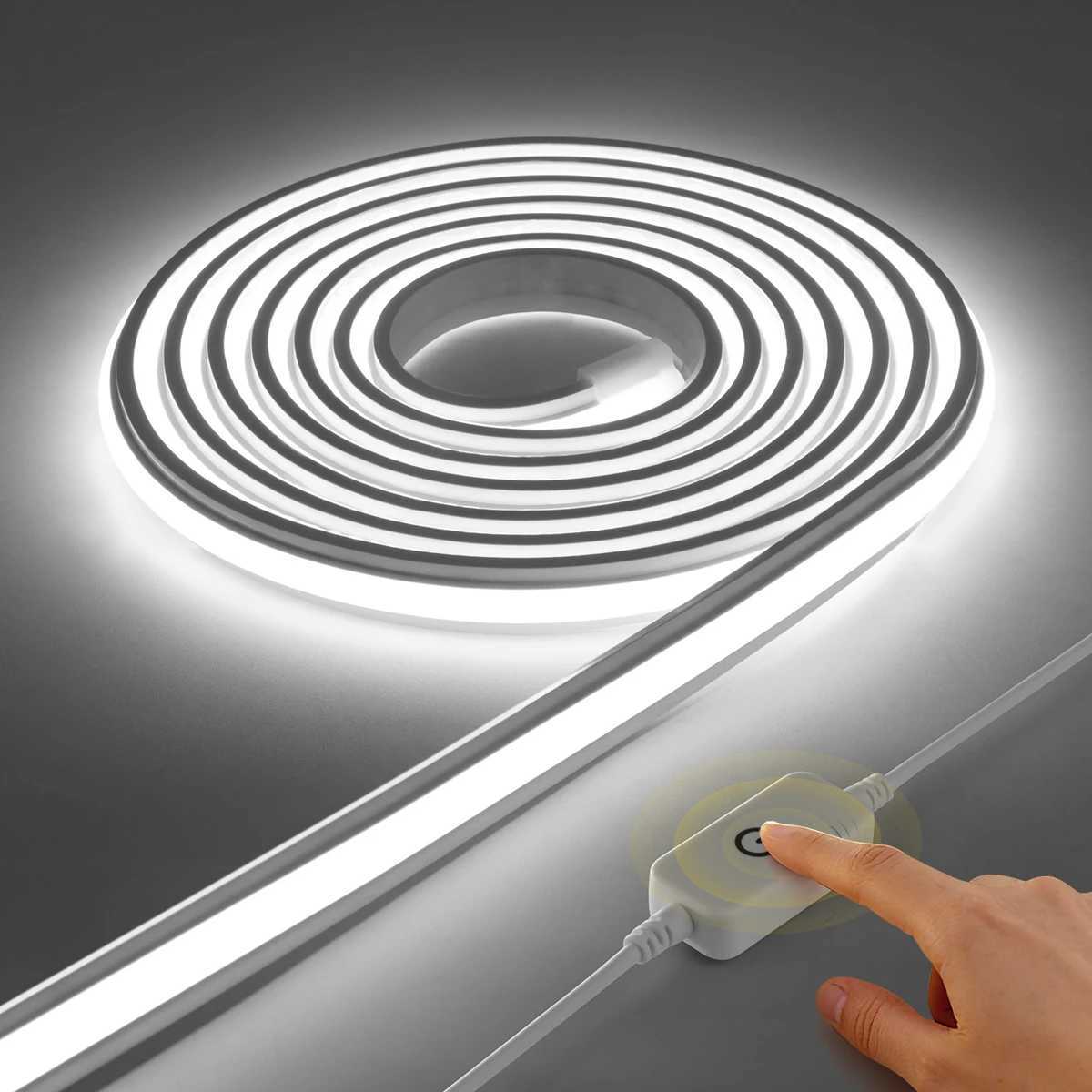 2M-10M Touch Sensor COB LED Strip Neon Lamp 24V Dimmable New Pure Silicone Tape for Cabinet Mirror Backlight 2Intallation Method M251129