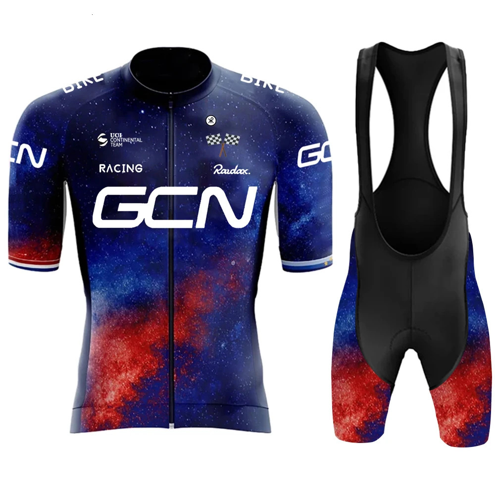 Mens Summer Cycling Short Sleeved Road Bike Breathable Shirt Cycling Team Training Suit Bib Shorts Quick Drying Set 250429