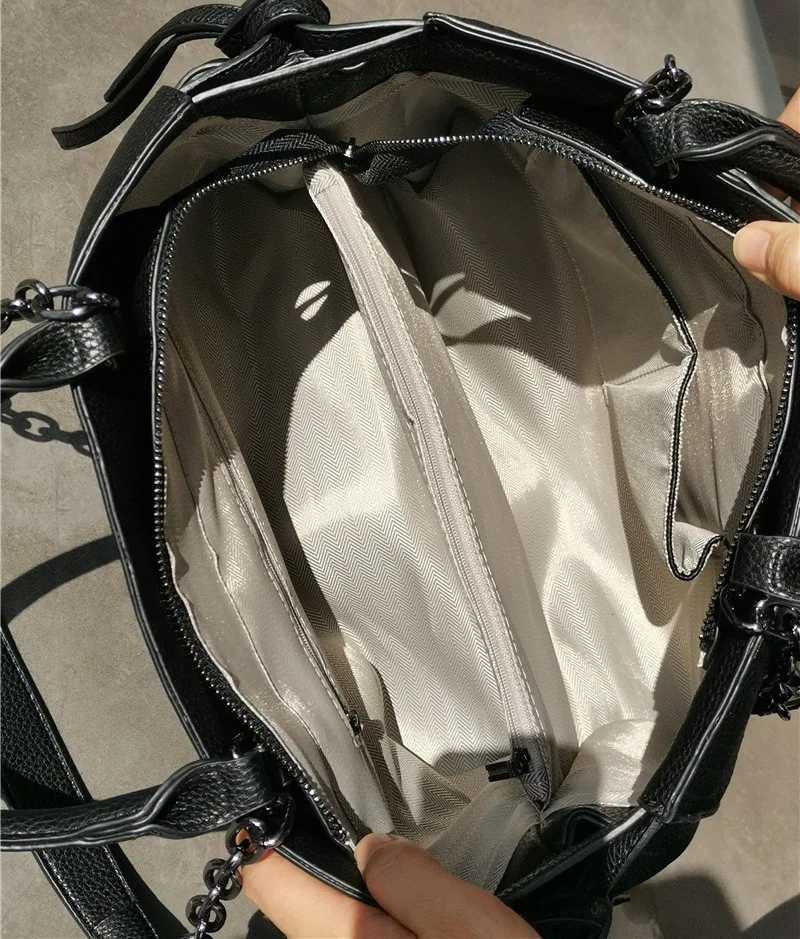 Women handbag luxury Simple crocodile leather handbags Chain Womens shoulder bag black big Totes K251128