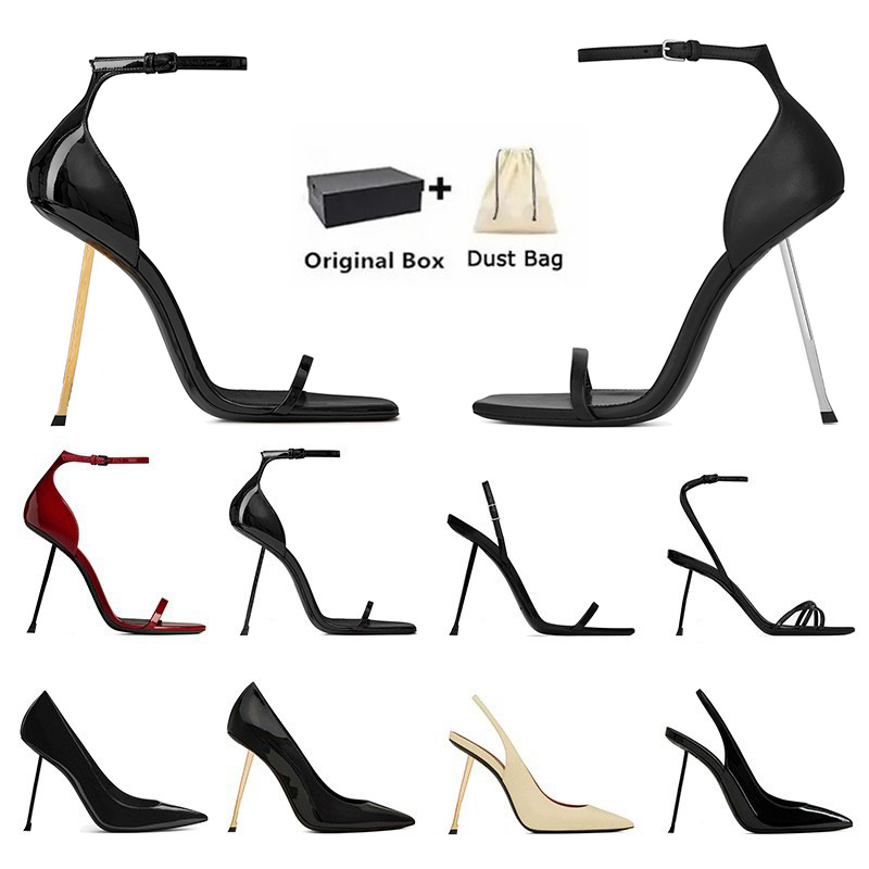 womens designer high heels women luxury Dress Shoes patent leather triple black gold nude red silver lady fashion sandals Party Wedding Office pumps with box