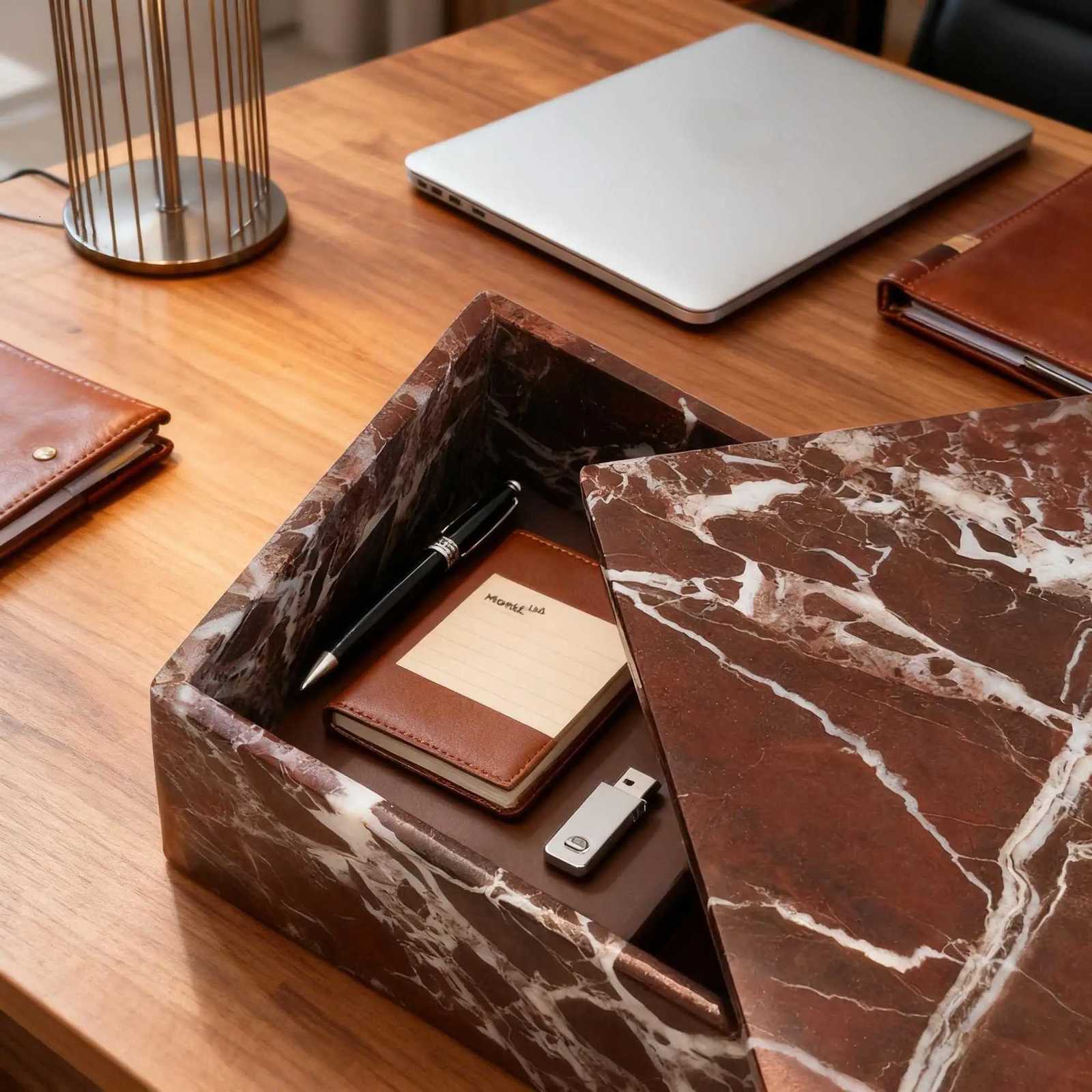 Natural Marble Cotton Swab Holder Rectangular Organizer for Qtips Makeup Bathroom Vanity Purple Stone Tray Box Y251129