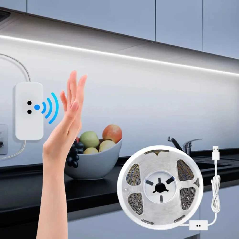 Smart USB Led Strip Light SMD2835 5V Motion Sensor Hand Scan ON OFF Control Backlight Tape for TV Kitchen Cabinet Wardrobe M251129