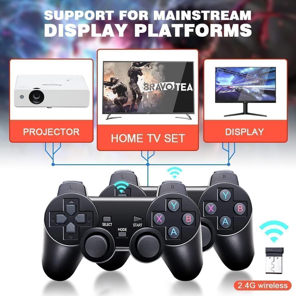 Retro Video Game Console, Mini Plug and Play Game Stick,Dual 2.4G Rechargeable Wireless Controllers, 4K HD HDMI Output,Nostalgia Stick Game ,Built in 