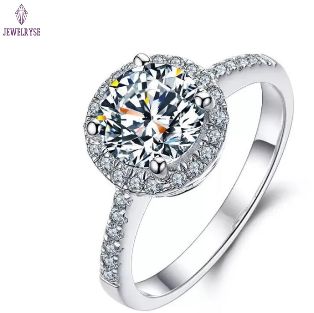 Ins Top Sell Wedding Jewelry Sets Ladies Jewellery 925 Sterling Silver Round Cut White Lab Moissanite Diamond Clavicel Necklace Stud Earring Women Rin