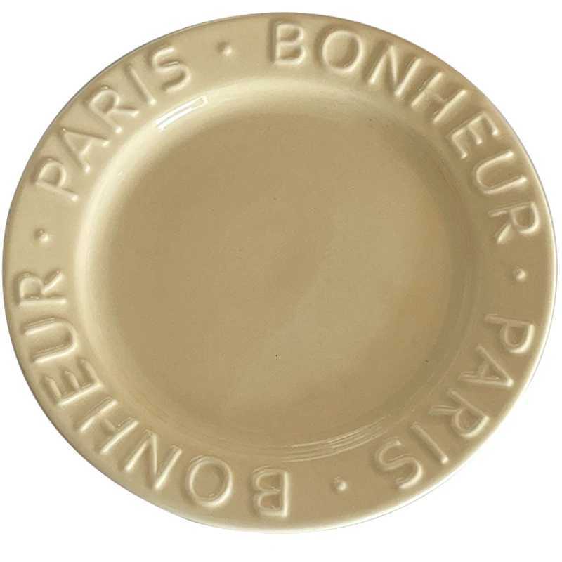 Luxury Korean Gentle Ceramic Dessert Plate Antique Letter Fruit Salad Plates Western Food Steak Afternoon Tea Cake Dishes Y251129