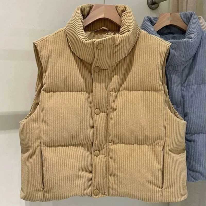 Womens Padded Cotton Vests Quilted Solid Color Youthful Lightweight Lady Giletes Clothes Fashion 2025 Korean Style Autumn ColdT251129