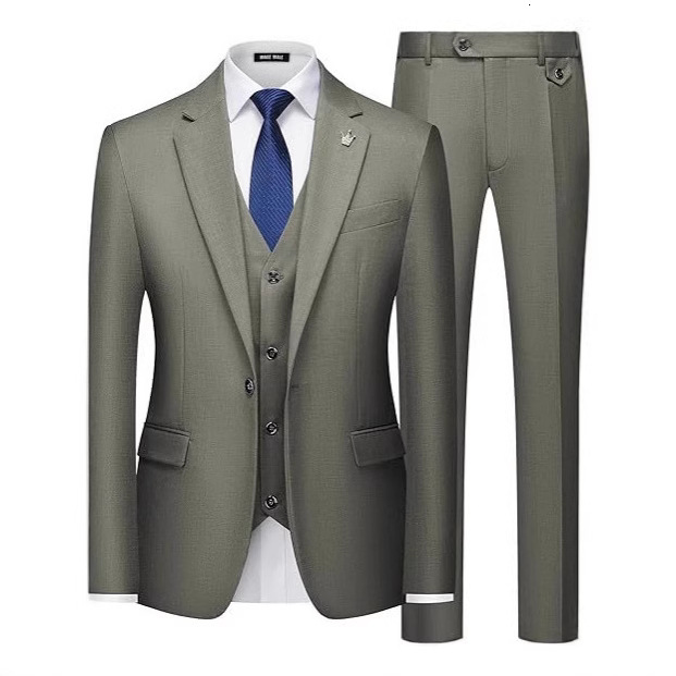 Designer mens suit set Single Row Set Three Piece Wedding Groom Best Man Workplace Business fashion Style