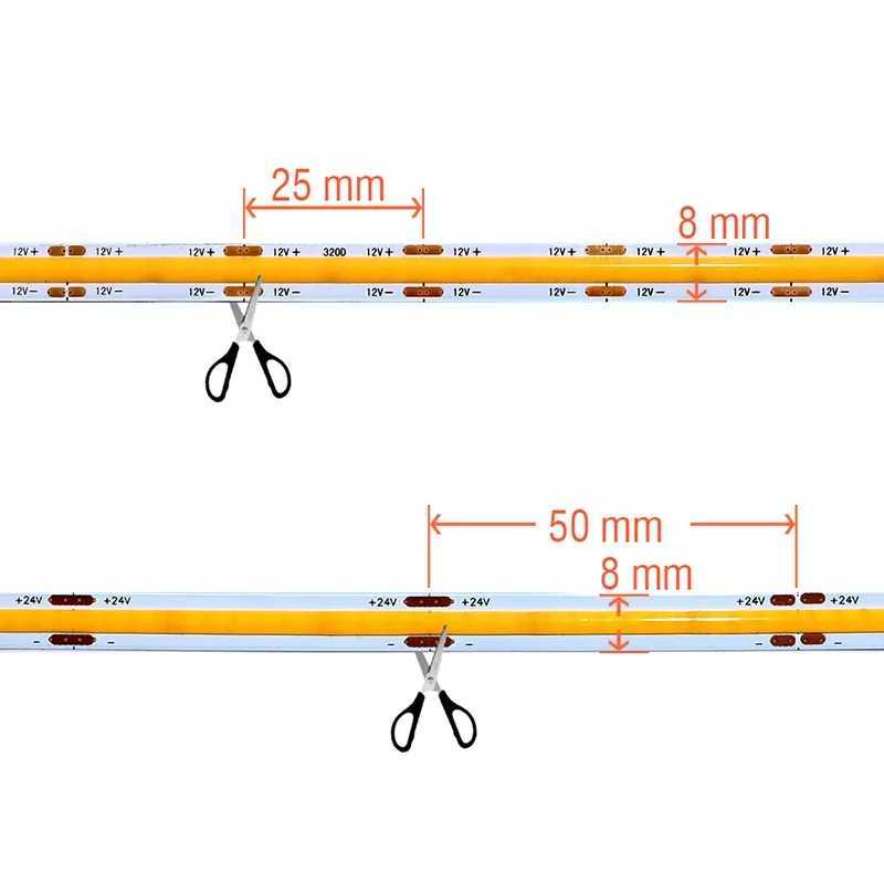 320leds 480leds COB Strip LED Light Bar 12V 24V Warm White Red Mars Green Ice Blue Golden Yellow Pink Home Soft LED Light Strip M251129