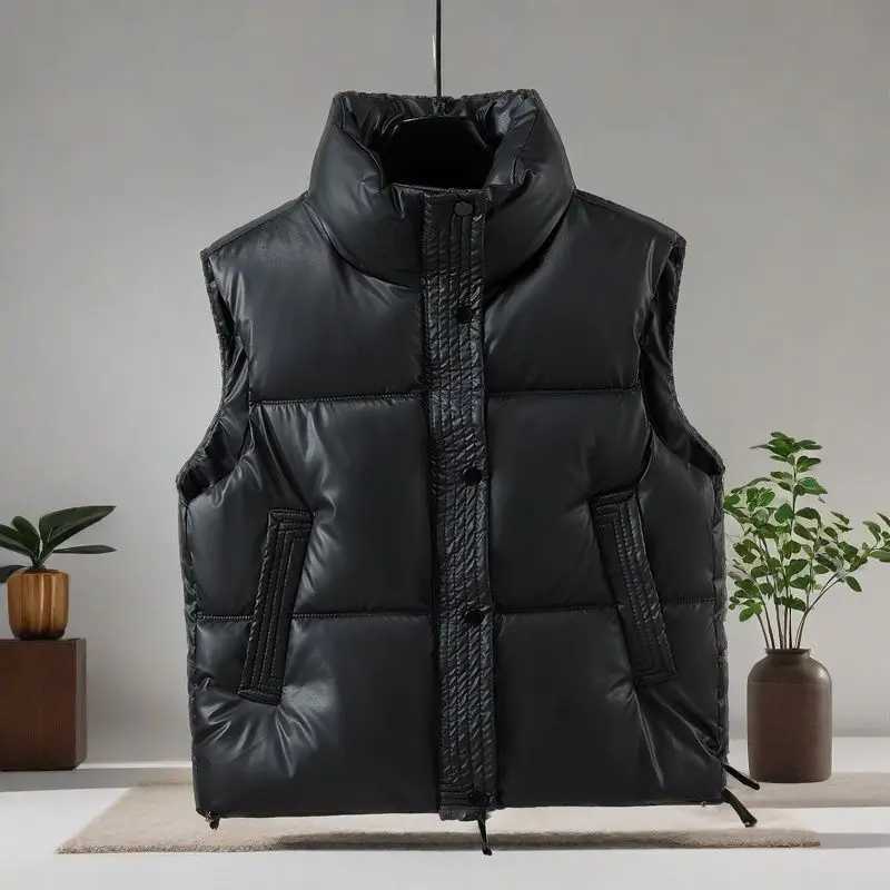 2025New Women Autumn Winter Down Cotton Vest short Fashion Stand-up Collar Cotton Vest With Everything On The Shoulder CoatT251129
