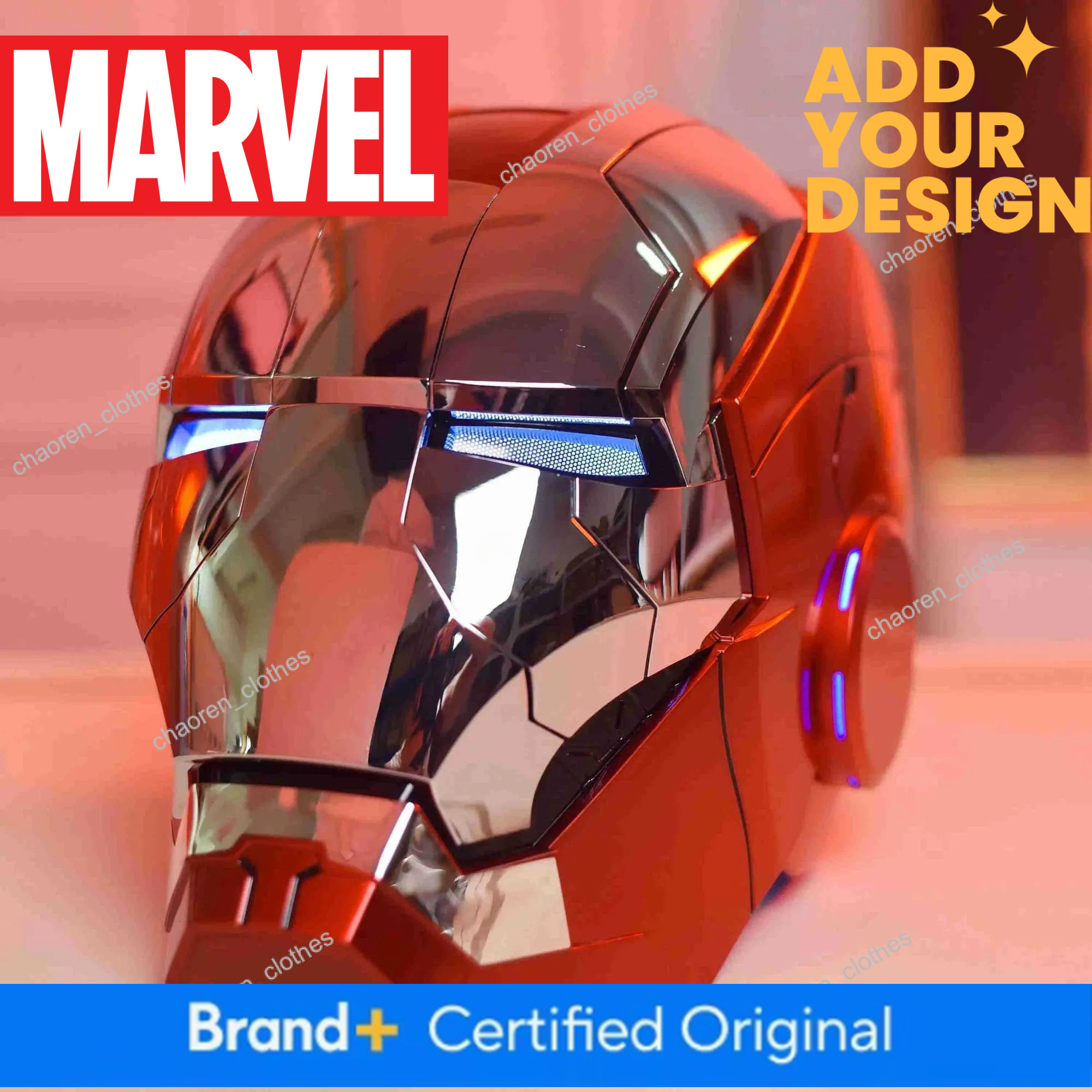Disney custom New AutoKing 1 Mk5 Iron Man Helmet Cosplay Voice Control Eyes with Light Model Toys for Adult Electric Wearable Christmas Gift W250613