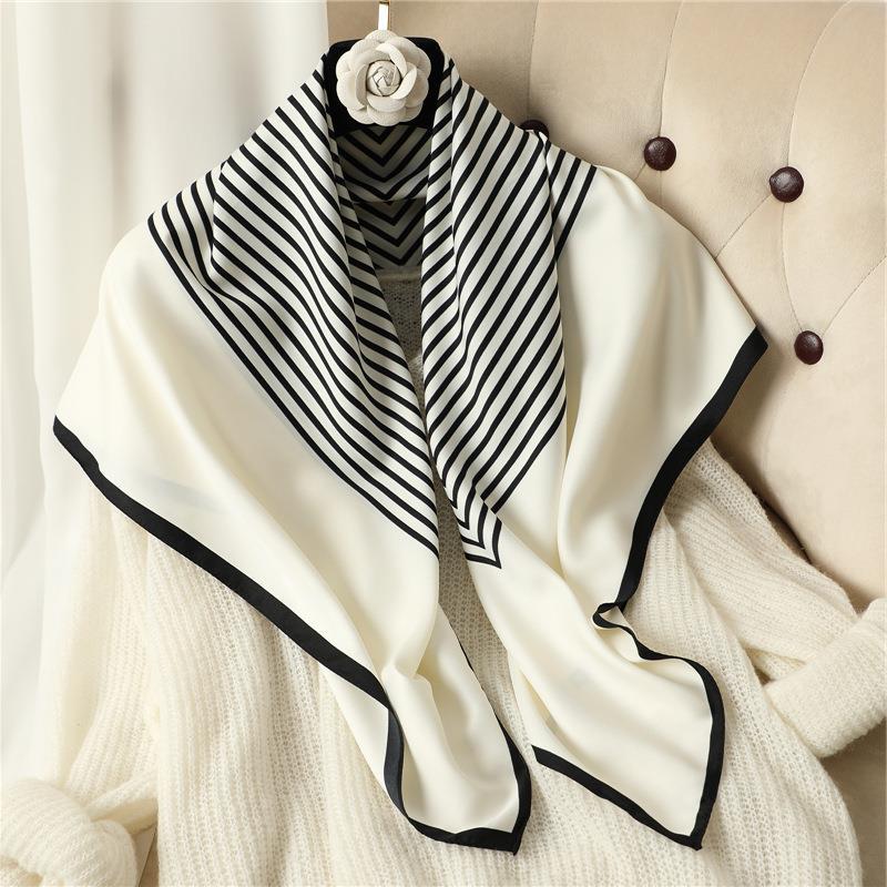 Spring and summer travel sun protection striped casual scarf --805090