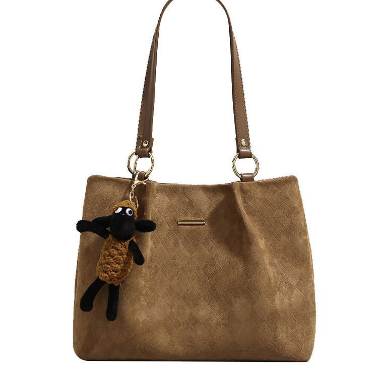 Commuter bag trendy women's retro large capacity tote bag portable shoulder bag
