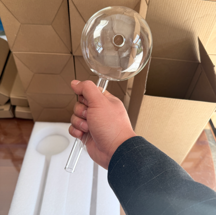 25cm Glass oil burner pipe 100mm ball big clear thick glass tube water pipe bong for smoking hand oil