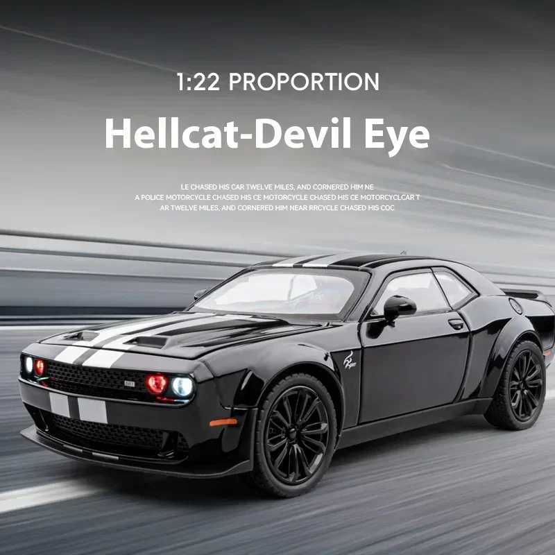 122 Dodge Challenger Redeye Hellcat Super Muscle Sports Car Alloy Metal Diecast Car Model Sound Light Collection Hobbies Gift J251129
