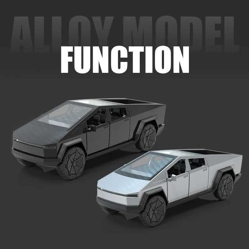 132 Cybertruck Pickup Alloy Car Model Diecasts Metal Toy Off-road Vehicles Sound and Light Simulation Collection Kids Gifts J251129