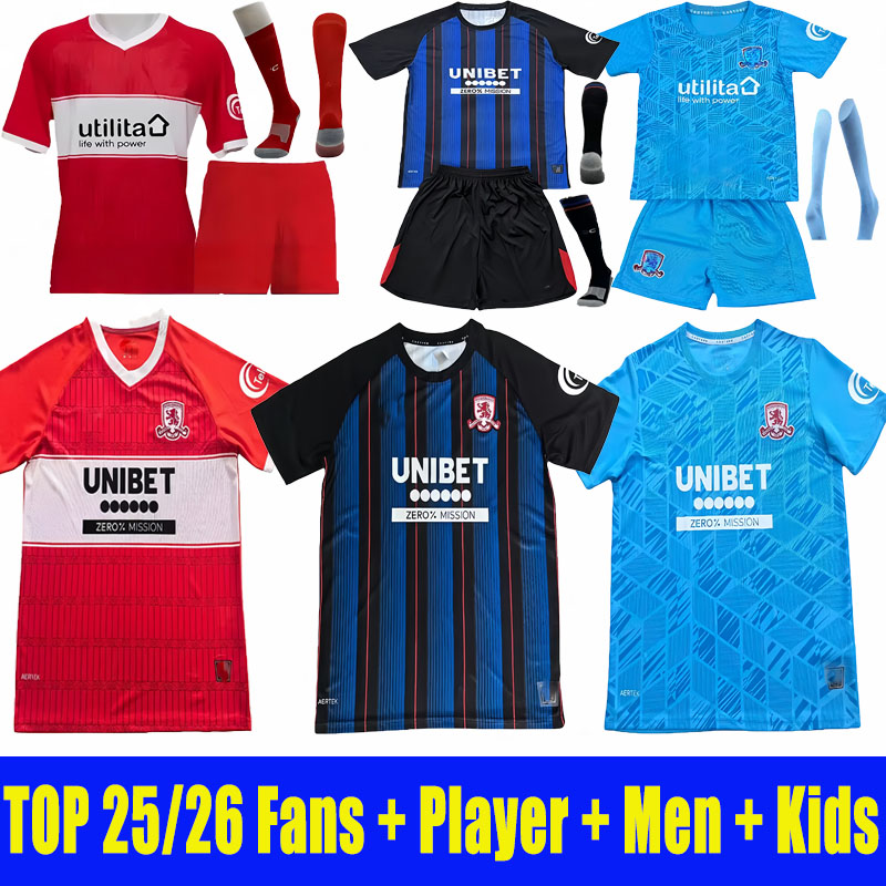 2025 2026 middlesbrough football shirt 25 26 Soccer Jerseys HACKNEY AZAZ FRY LATTE LATH DEN BERG JONES MCGREE football shirt FORSS CLARKE men kids umniform kit set